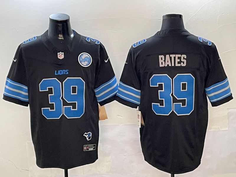Men Detroit Lions #39 Bates Black three generations 2024 Nike Limited NFL Jersey style 01022